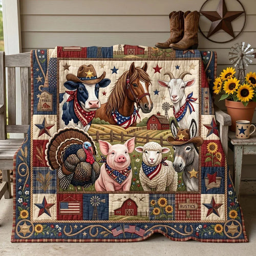 American Farm Friends Quilt Blanket