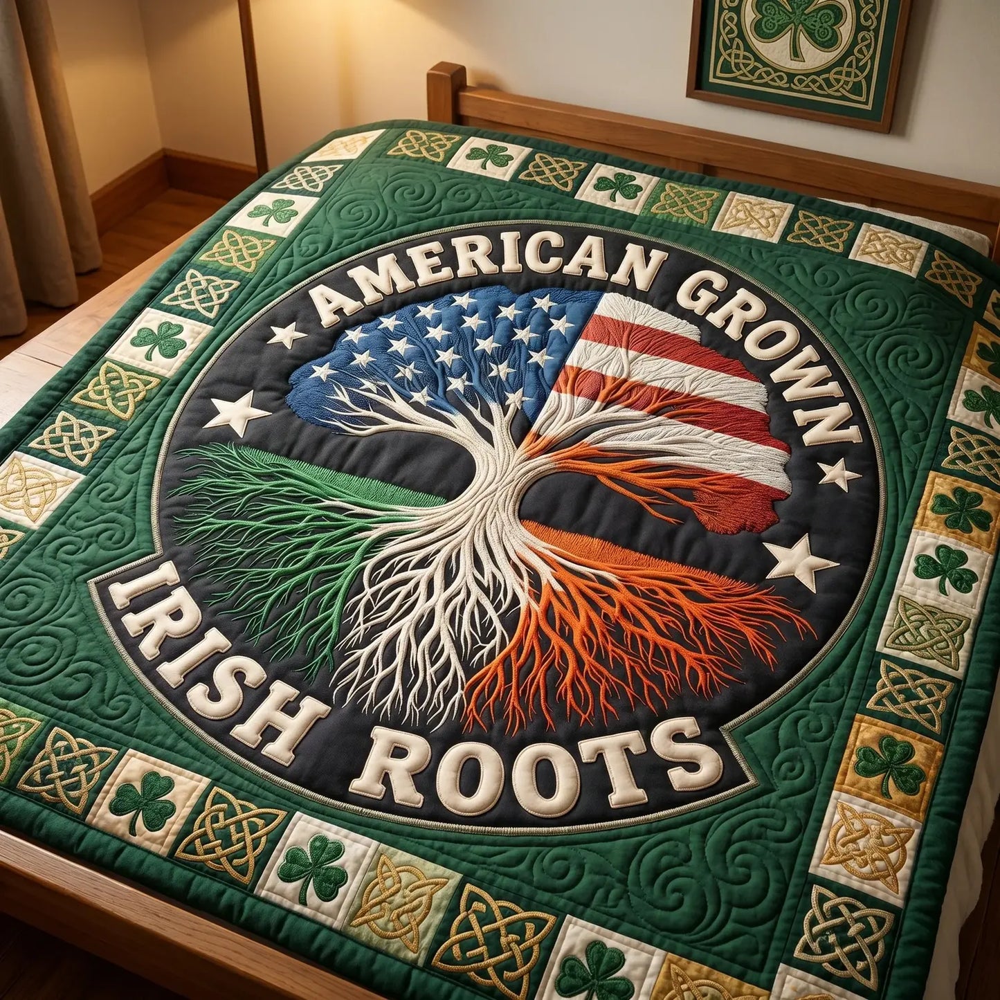 American Grown Irish Roots Quilt Blanket