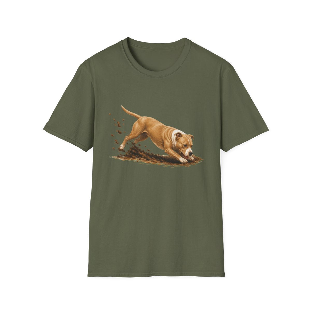 American Pit Bull Terrier Excavating Mode On Tee