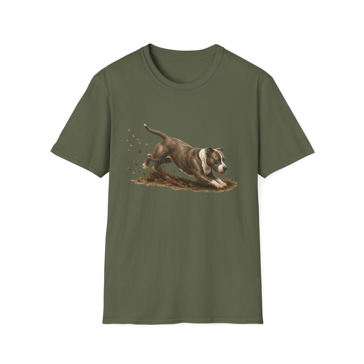 American Staffordshire Terrier Excavating Mode On Tee