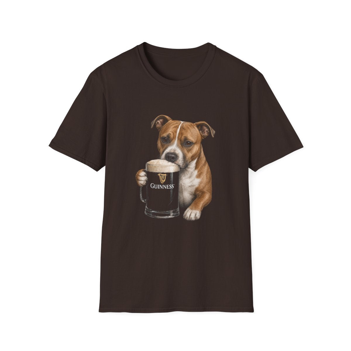 American Staffordshire Terrier With A Pint Tee
