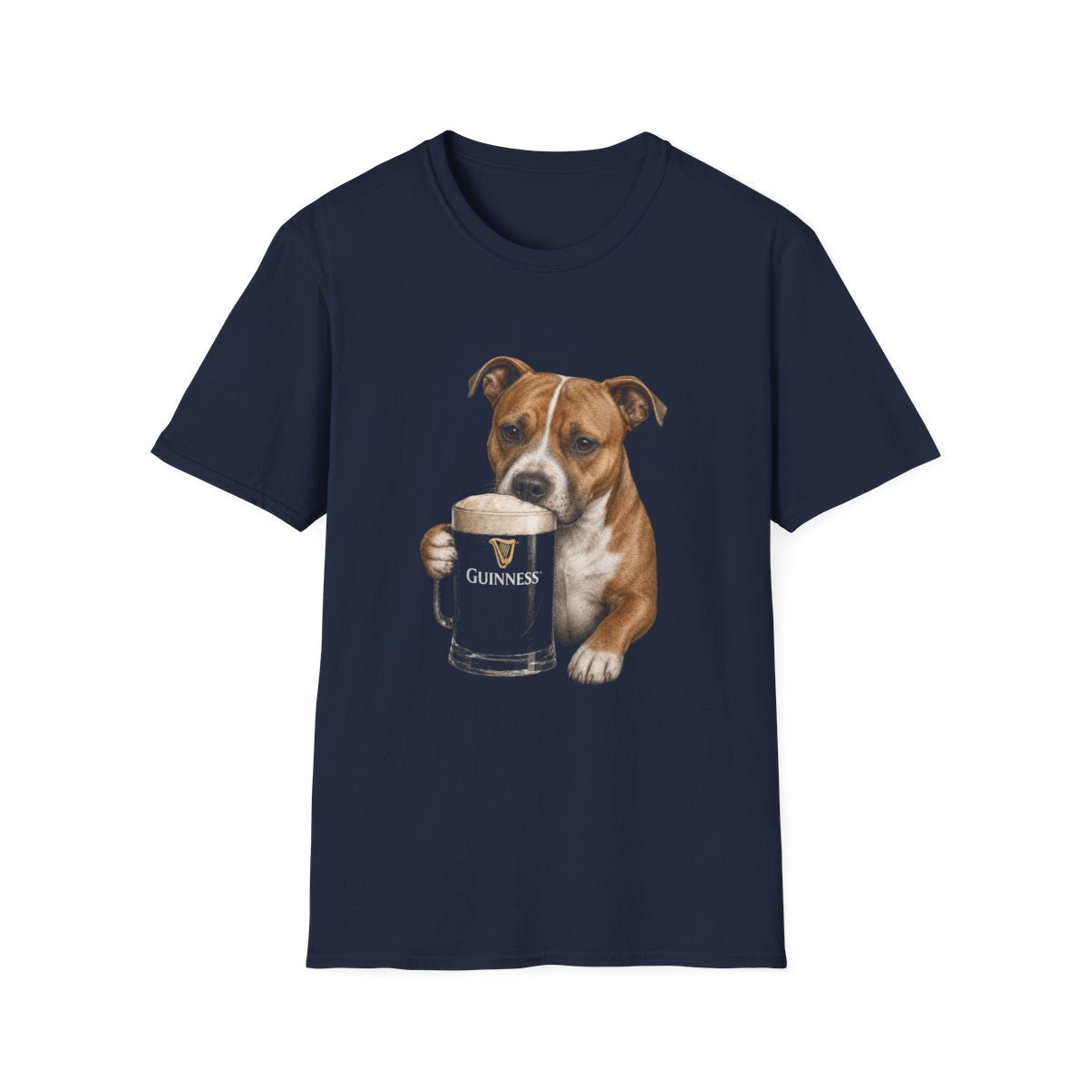 American Staffordshire Terrier With A Pint Tee