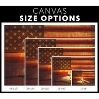 american flag cross with holy bible book wall art canvas (Landscape)
