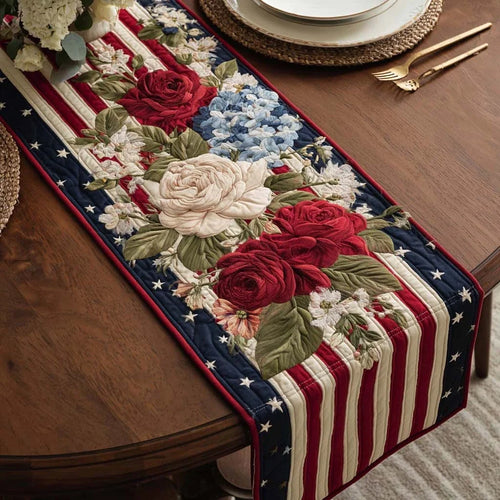 Americana Rose Quilted Table Runner