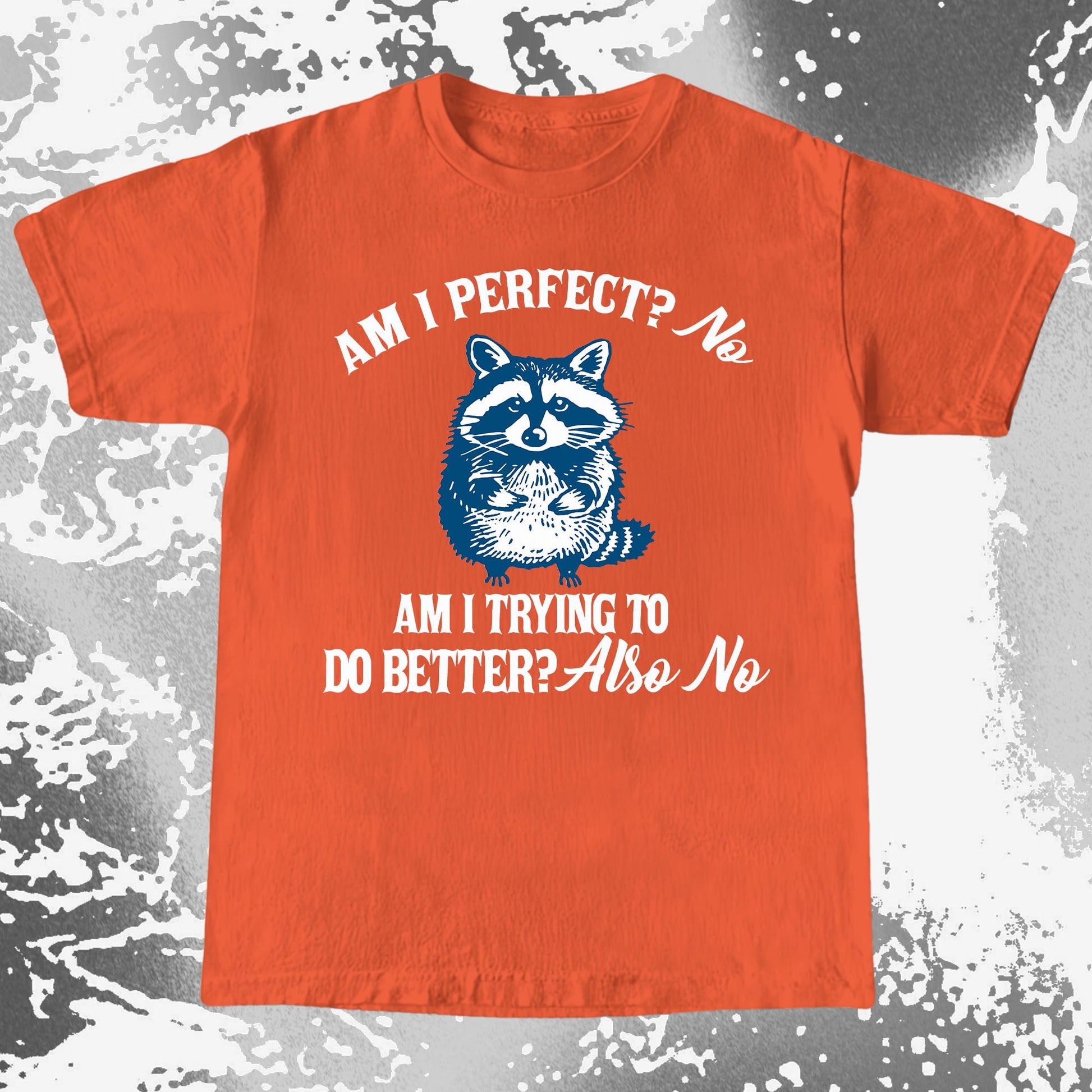 Am I Perfect? No Raccoon T-Shirt – Honest Self Awareness, funny meme tee gift (view 6)