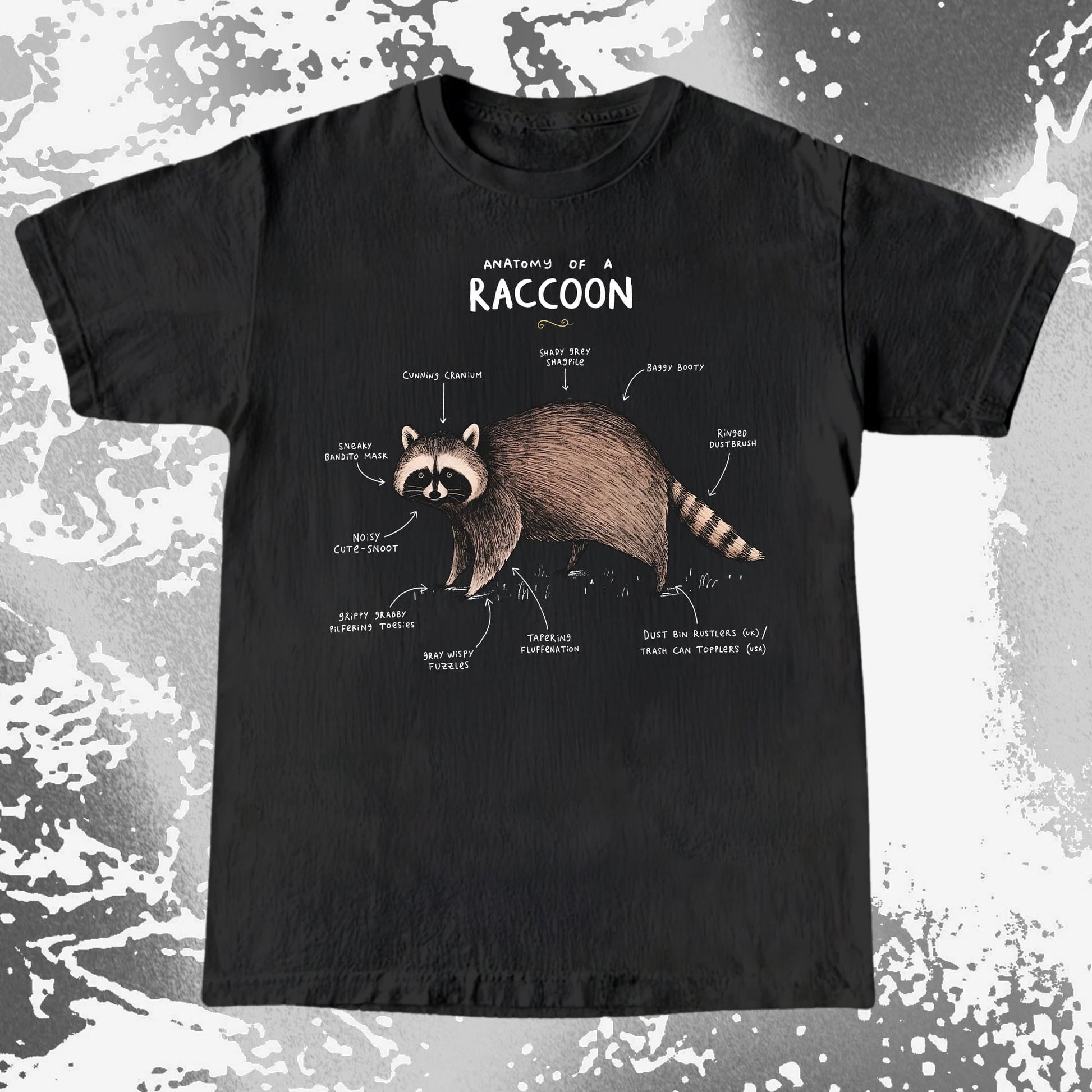 Anatomy of a Raccoon Funny Diagram, funny meme tee gift (view 3)
