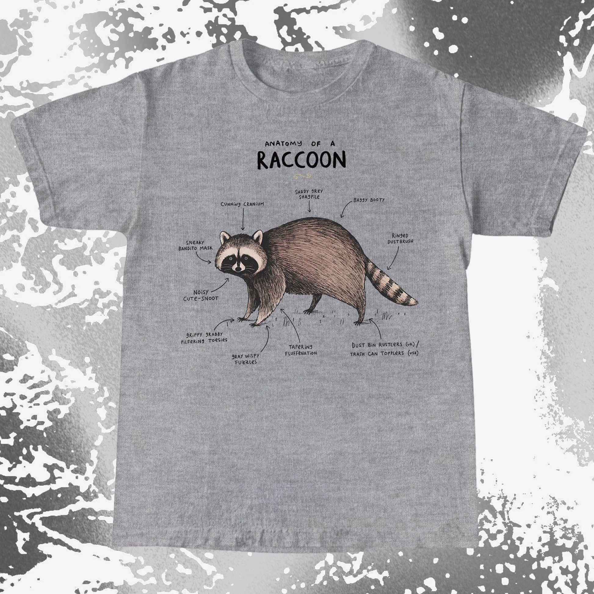 Anatomy of a Raccoon Funny Diagram, funny meme tee gift (view 5)