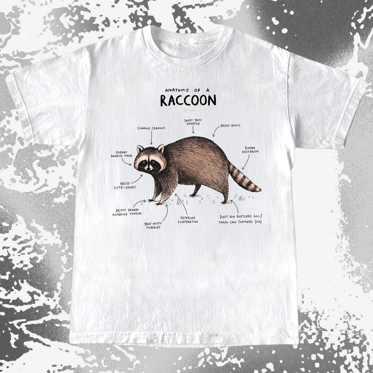 Anatomy of a Raccoon Funny Diagram, funny meme tee gift (view 4)