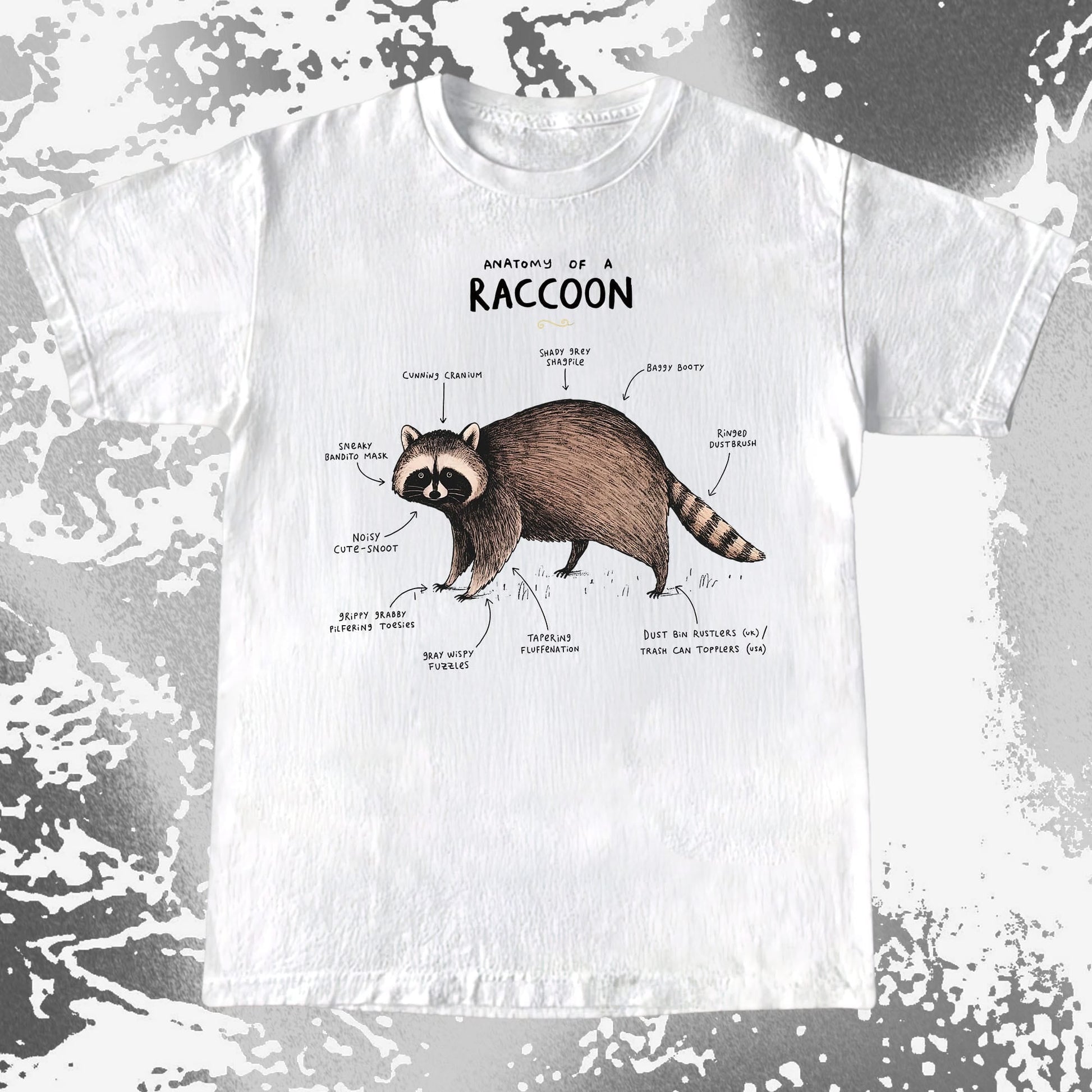 Anatomy of a Raccoon Funny Diagram, funny meme tee gift (view 4)