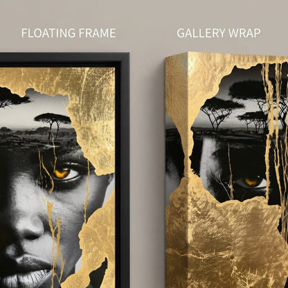 Ancestral Roots Emerging From Gilded Soil Canvas Wall Art