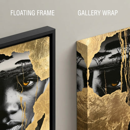 Ancestral Roots Emerging From Gilded Soil Canvas Wall Art
