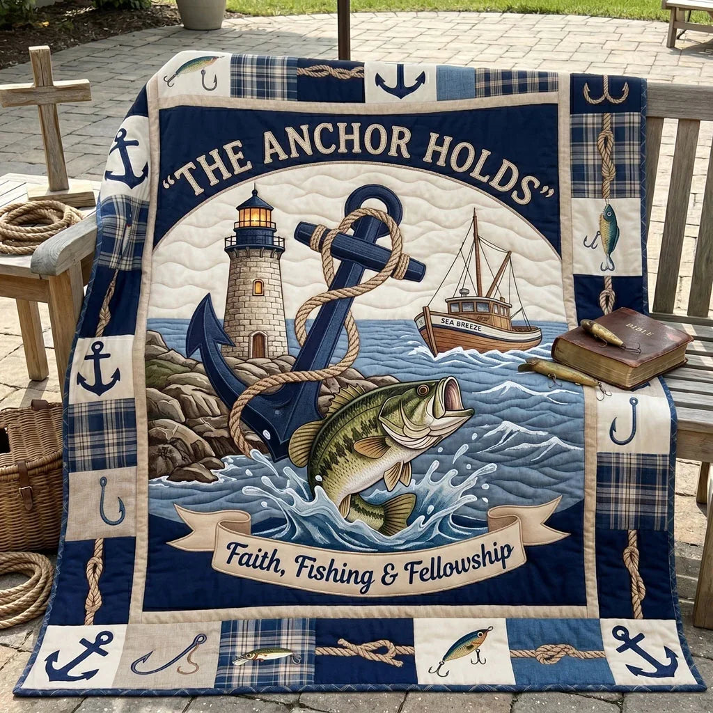 Anchor Of Faith Quilt Blanket