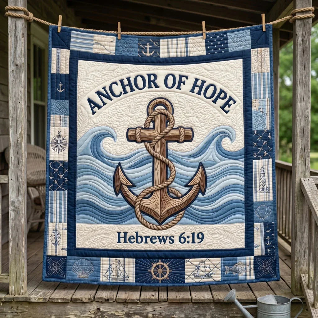 Anchor Of Hope Faith Quilt Blanket