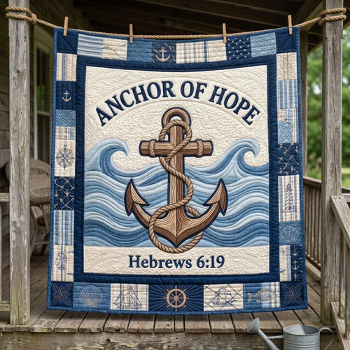 Anchor Of Hope Faith Quilt Blanket