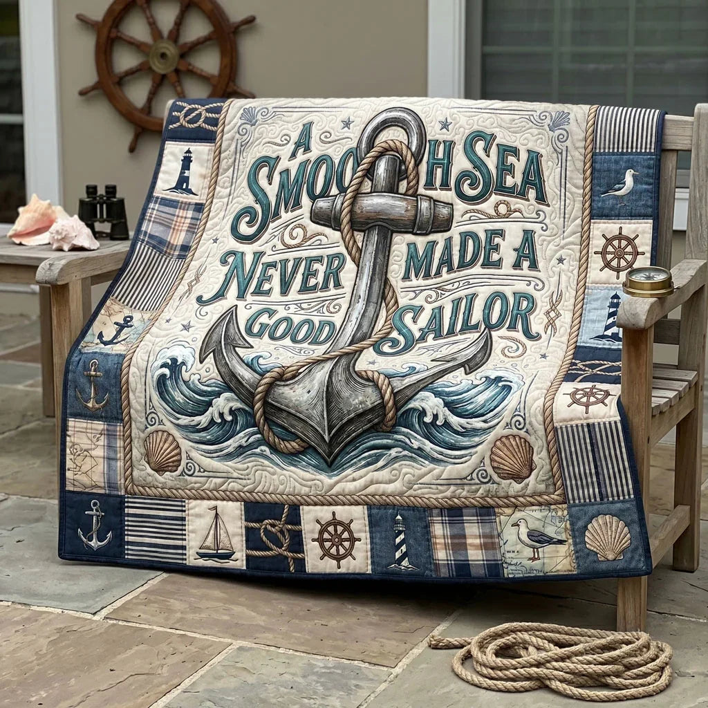Anchor Through The Storm Quilt Blanket