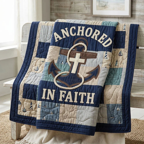 Anchored Faith Coastal Quilt Blanket