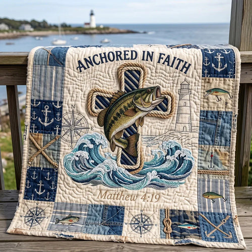 Anchored In Faith Bass Quilt Blanket