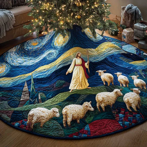 Ancient Divinity Christmas Quilted Tree Skirt