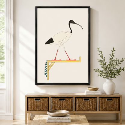 Egyptian Ibis Hieroglyphic Canvas Art Wall Art