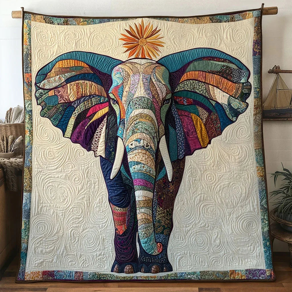 Ancient Path Elephant Quilt Blanket