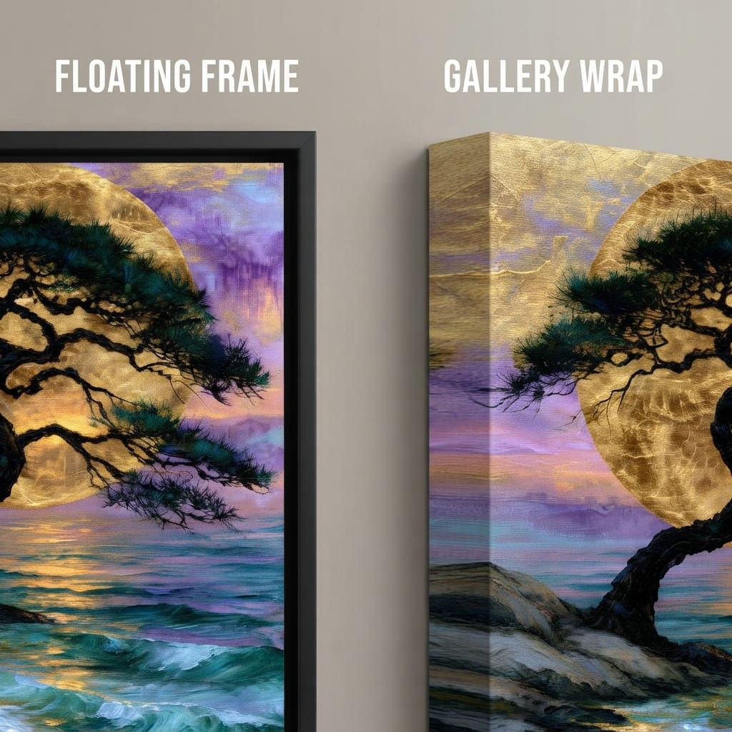 Ancient Pine Before The Gilded Moon Canvas Wall Art