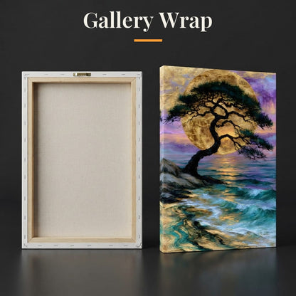 Ancient Pine Before The Gilded Moon Canvas Wall Art