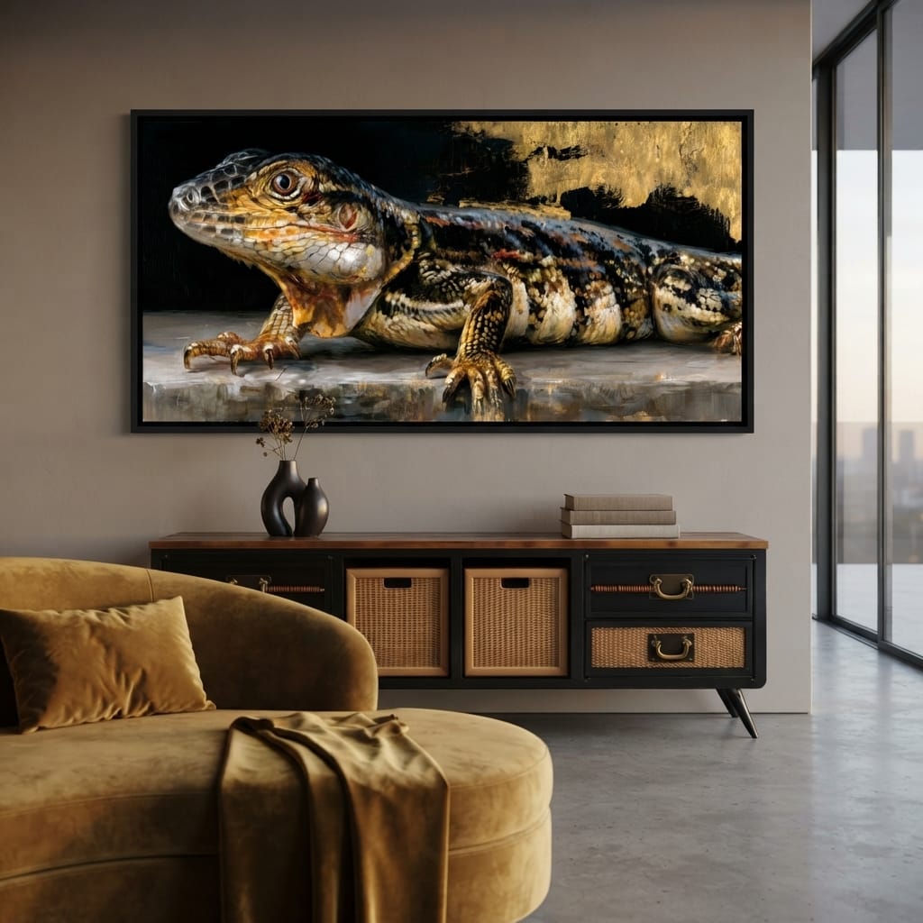 Ancient Scales Upon Gilded Ground Canvas Wall Art