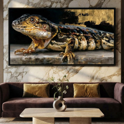 Ancient Scales Upon Gilded Ground Canvas Wall Art