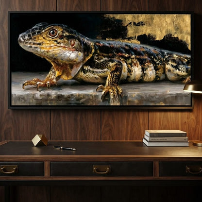 Ancient Scales Upon Gilded Ground Canvas Wall Art