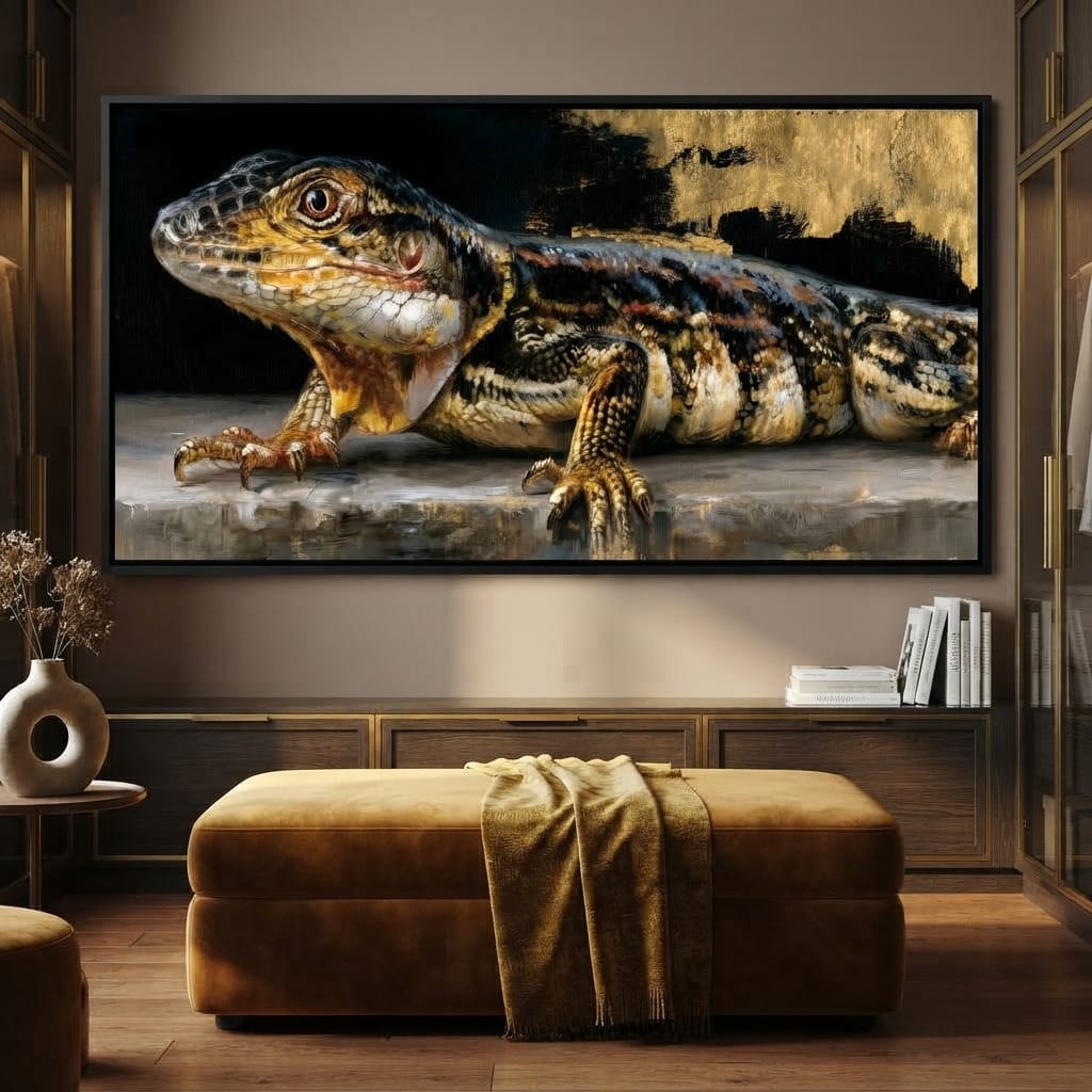 Ancient Scales Upon Gilded Ground Canvas Wall Art
