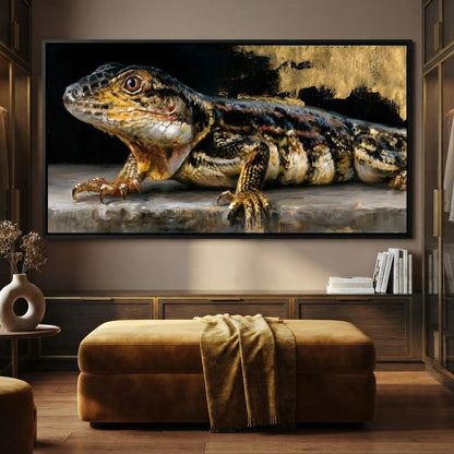 Ancient Scales Upon Gilded Ground Canvas Wall Art