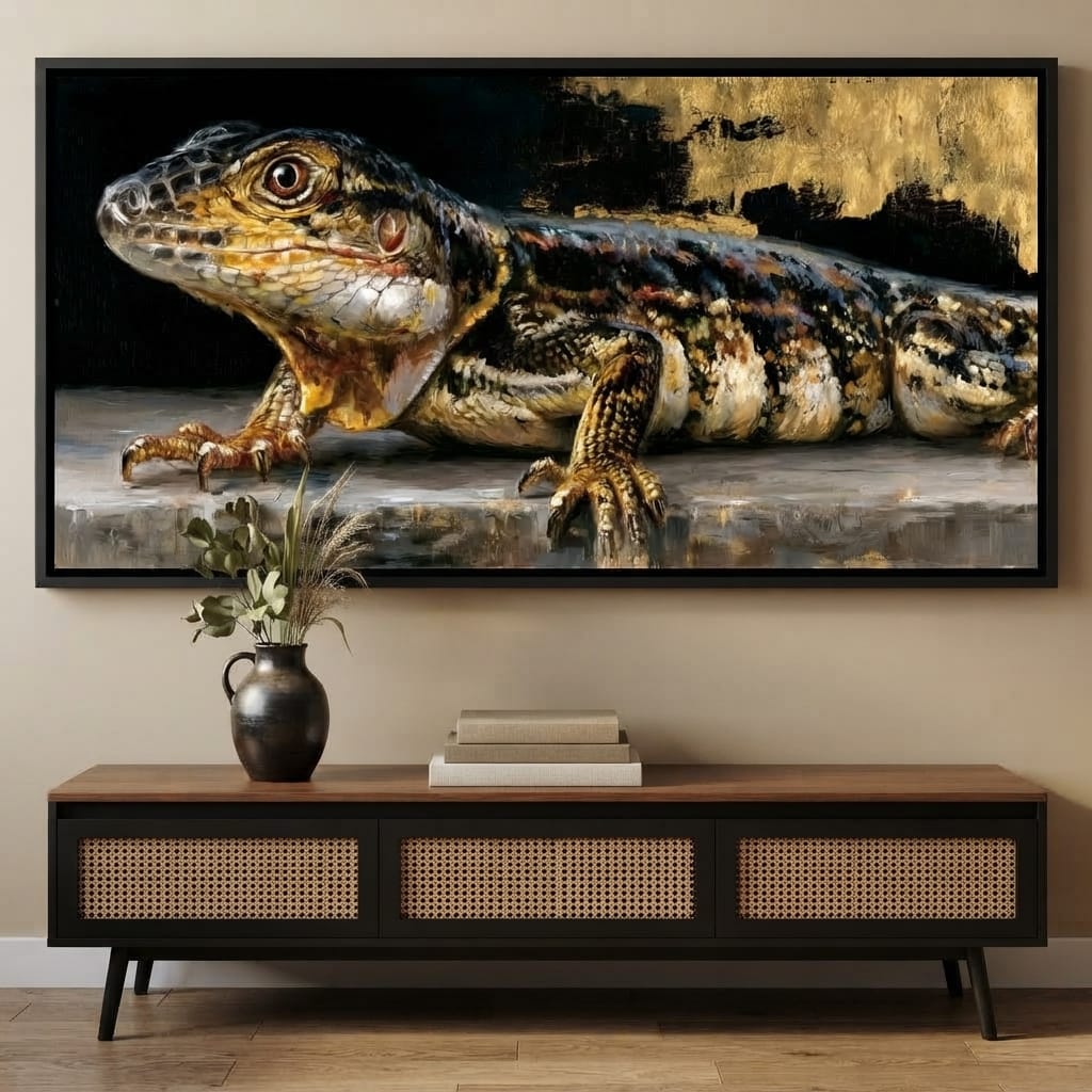 Ancient Scales Upon Gilded Ground Canvas Wall Art