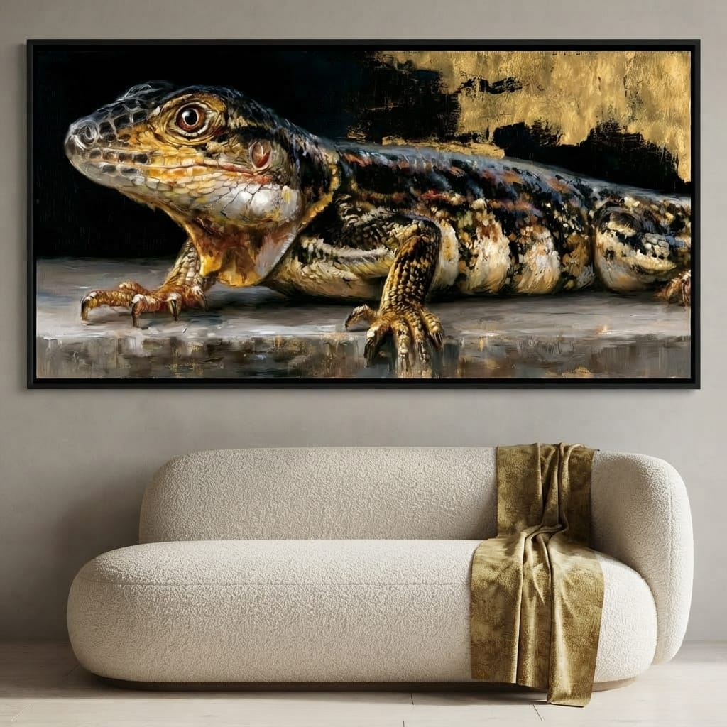 Ancient Scales Upon Gilded Ground Canvas Wall Art