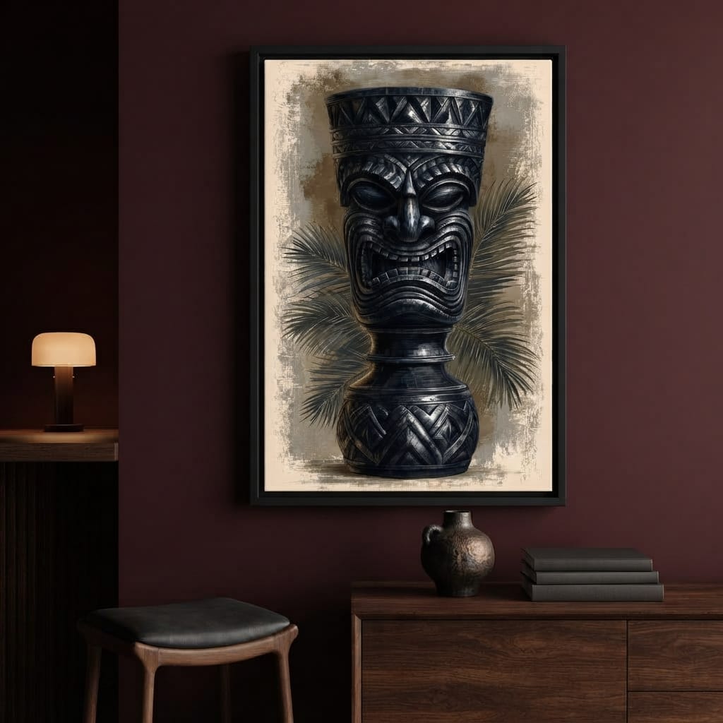 Ancient Totem Of The Island Spirit Canvas Wall Art