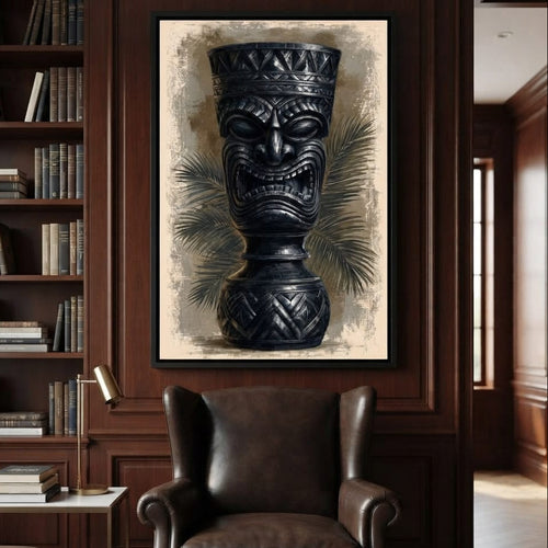 Ancient Totem Of The Island Spirit Canvas Wall Art