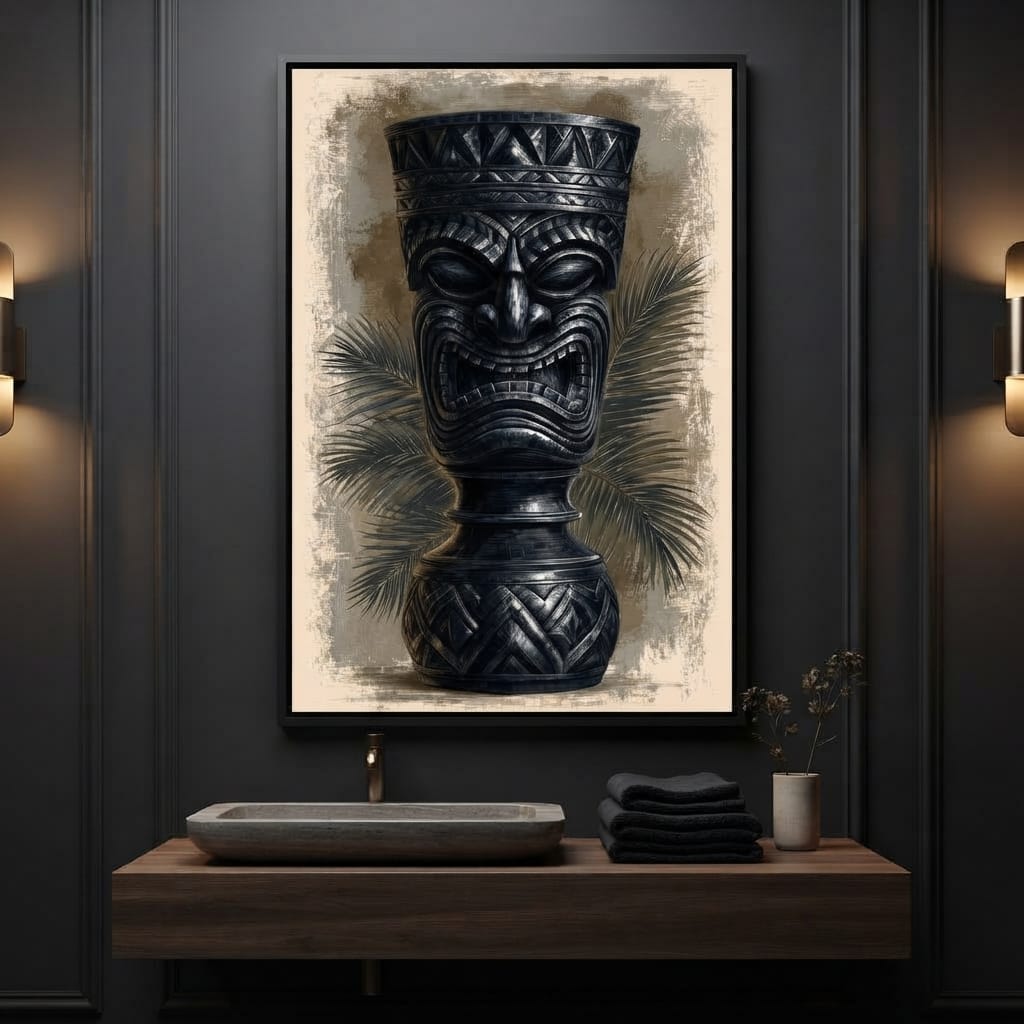 Ancient Totem Of The Island Spirit Canvas Wall Art