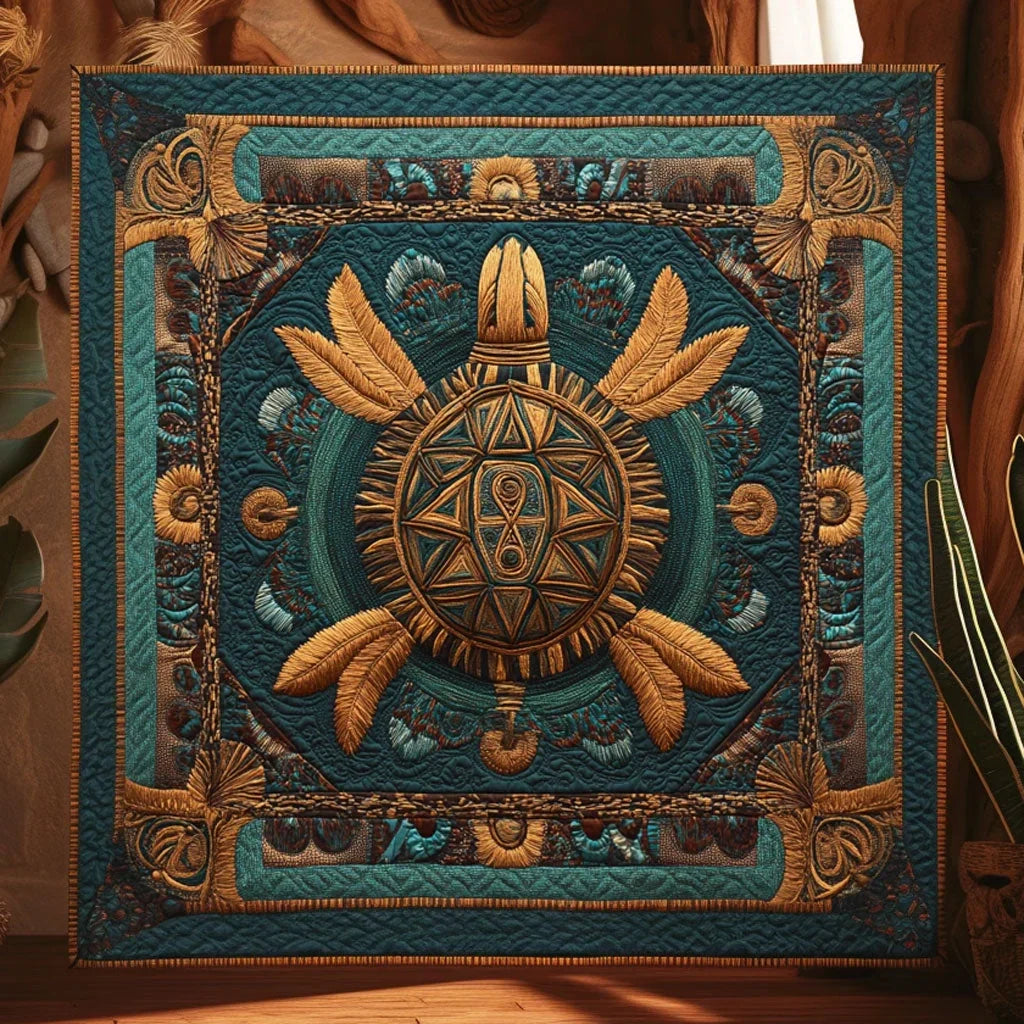 Ancient Turtle Quilt Blanket