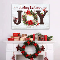 today i choose joy christmas wall art canvas