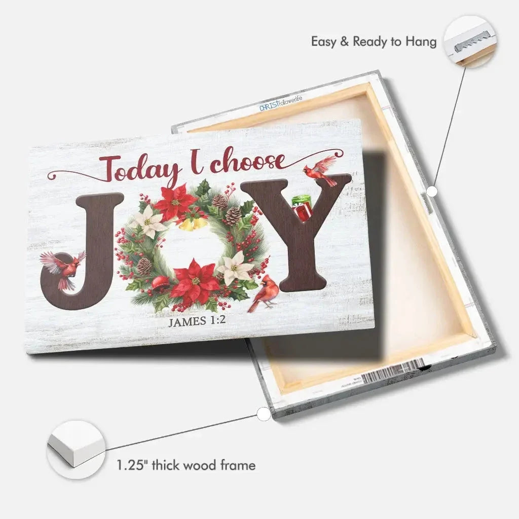 today i choose joy christmas wall art canvas (view 2)