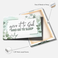 give it to god and go to sleep christian wall art canvas (Landscape)