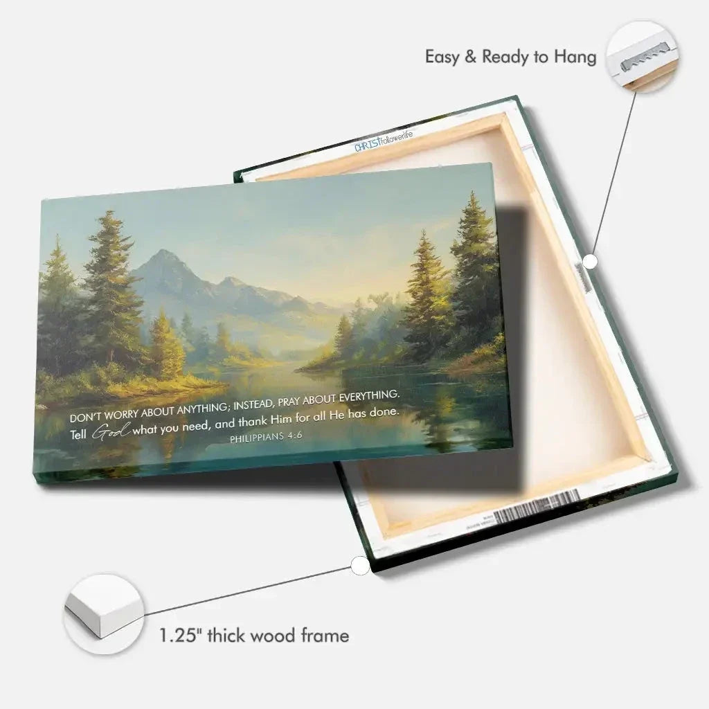 don t worry pray about everything philippians 4 6 wall art canvas (Landscape)