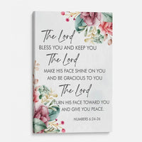 the lord bless you and keep you floral numbers 6 24 26 wall art canvas