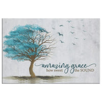amazing grace how sweet the sound birds flying tree christian wall art canvas (Landscape)