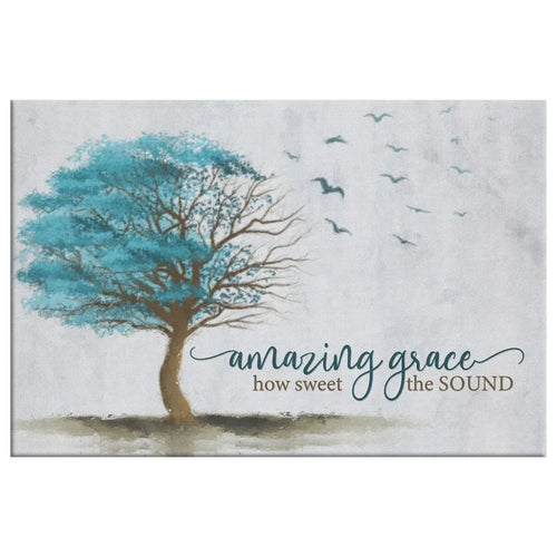 amazing grace how sweet the sound birds flying tree christian wall art canvas (Landscape)