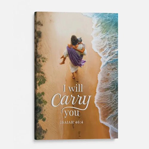 i will carry you jesus carrying a woman isaiah 46 4 christian canvas wall art
