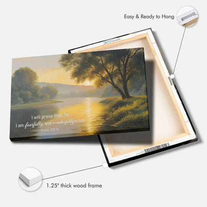 psalm 139 14 i am fearfully and wonderfully made wall art canvas (Landscape)