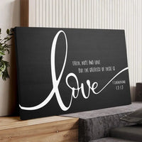 faith hope and love wall art canvas (Landscape)