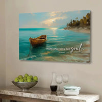 hope anchors the soul hebrews 6 19 wall art canvas print (Landscape)