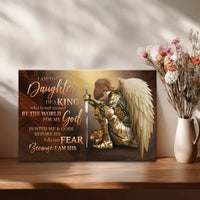 female warrior i am the daughter of a king christian wall art canvas (Landscape)