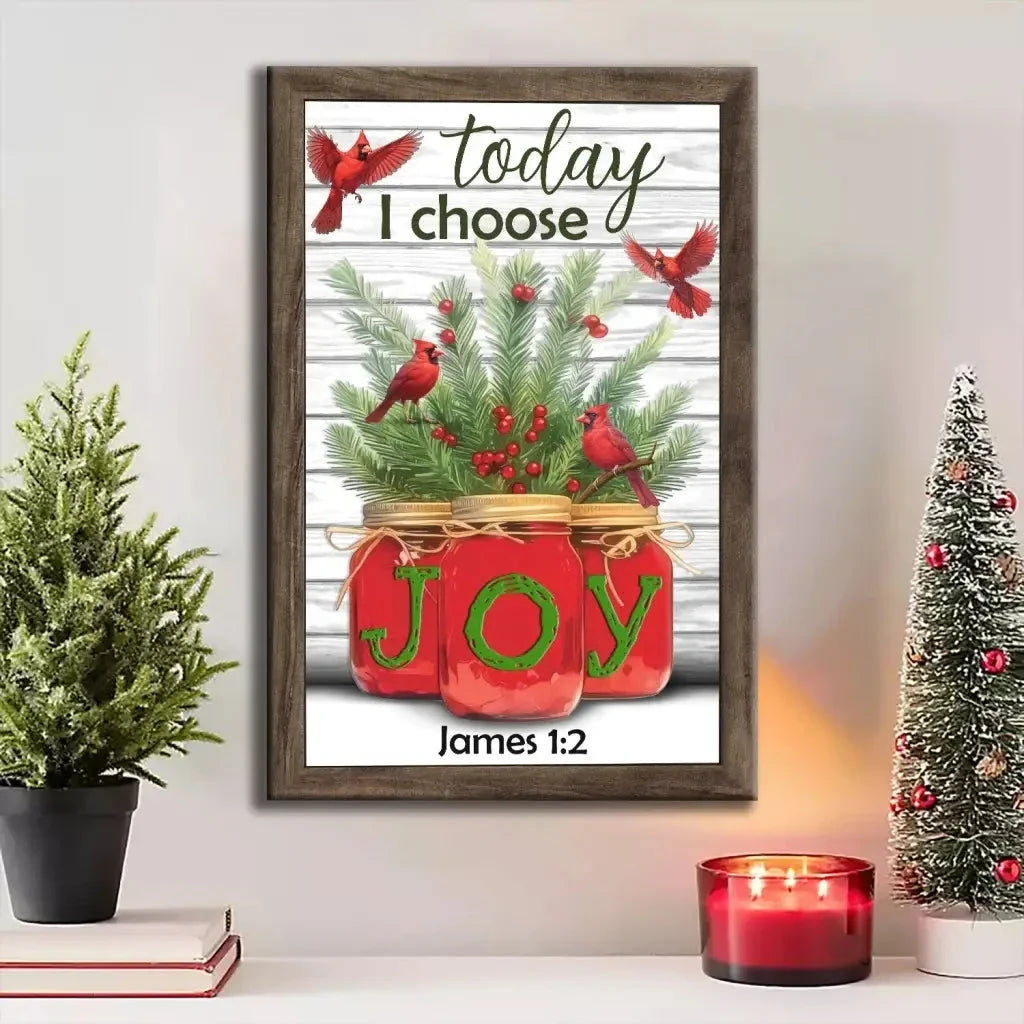 today i choose joy james 1 2 christmas wall art canvas (view 2)